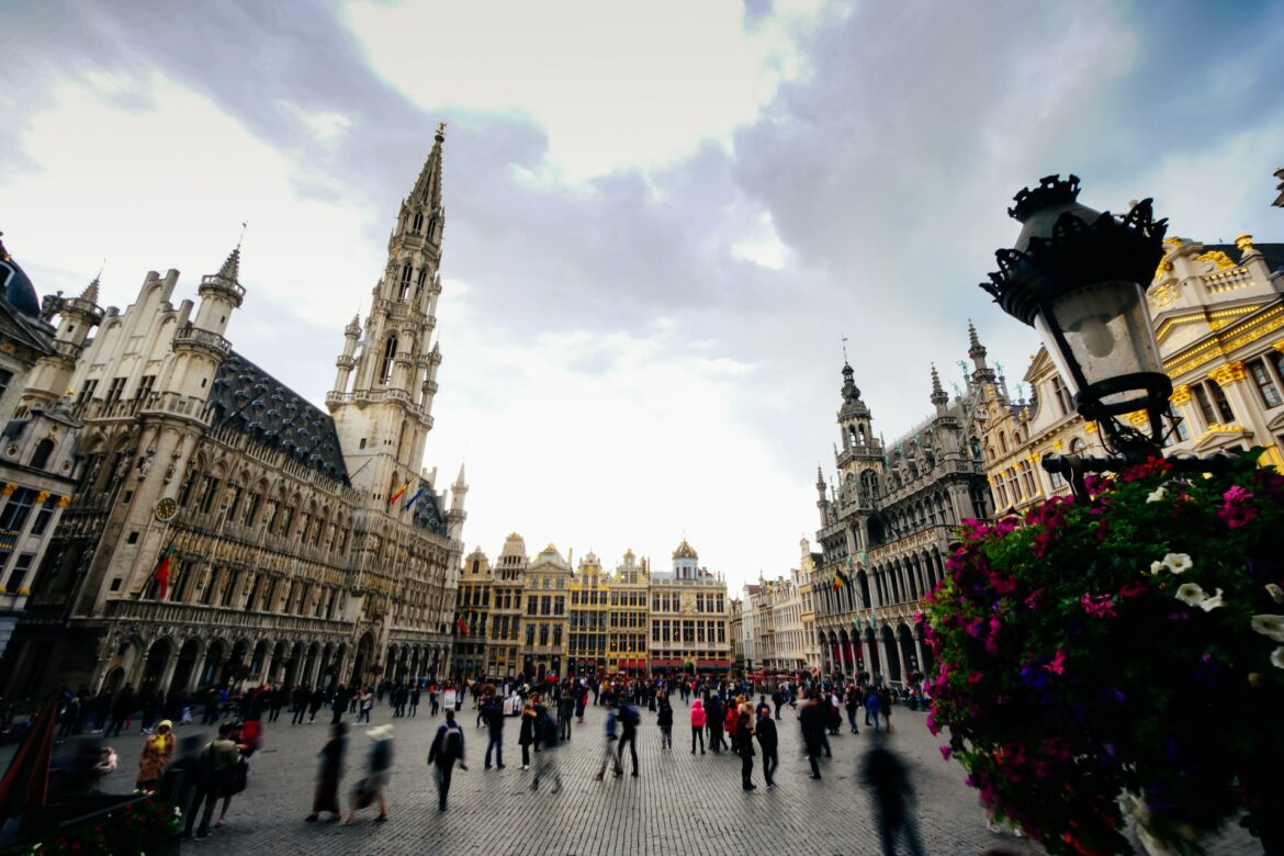 Vista da praca de Luxemburgo em Bruxelas