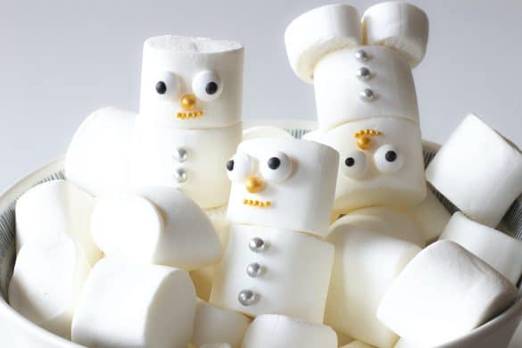 atividade inverno crianças boneco de neve de marshmallows