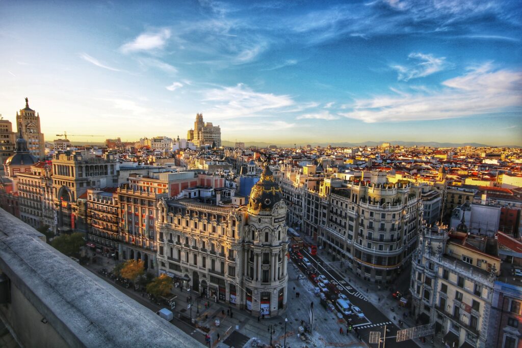 Vista de Madri na Espanha
