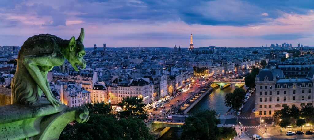 Vista de Paris na França