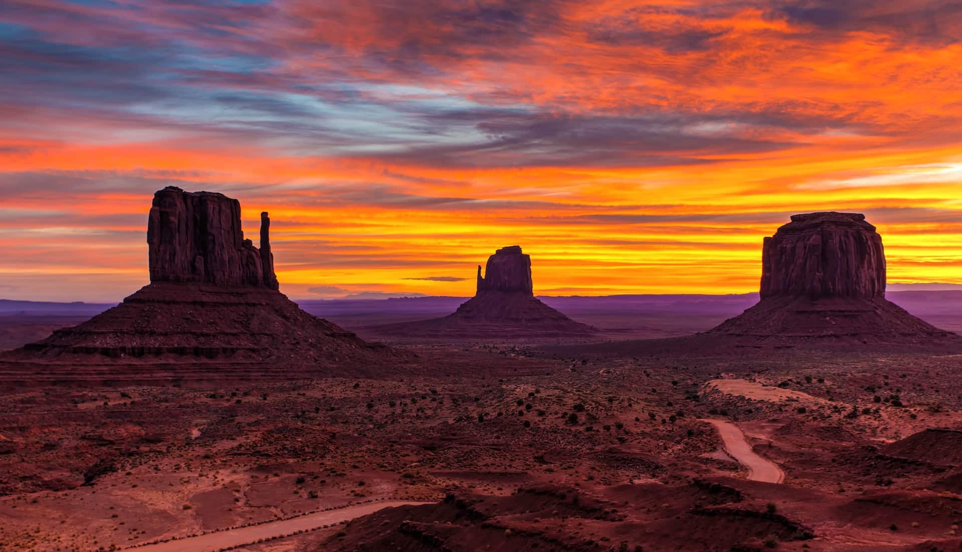 Monument Valley é uma das belezas naturais nos Estados Unidos